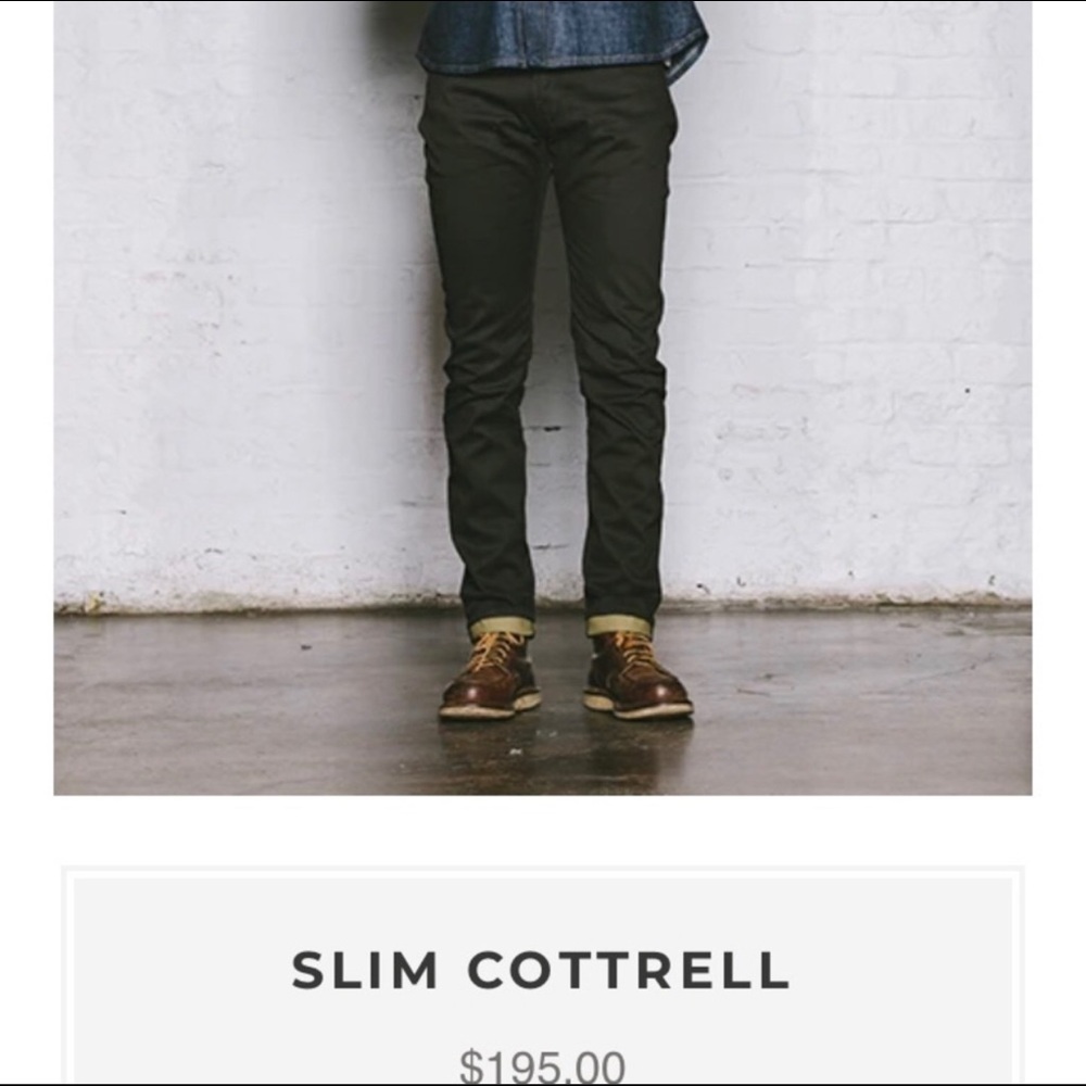 Shockoe Atalier Slim Cottrell Denim Jeans